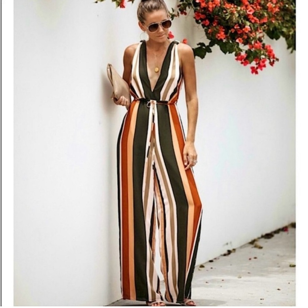Striped Jumpsuit - Picture 2 of 7